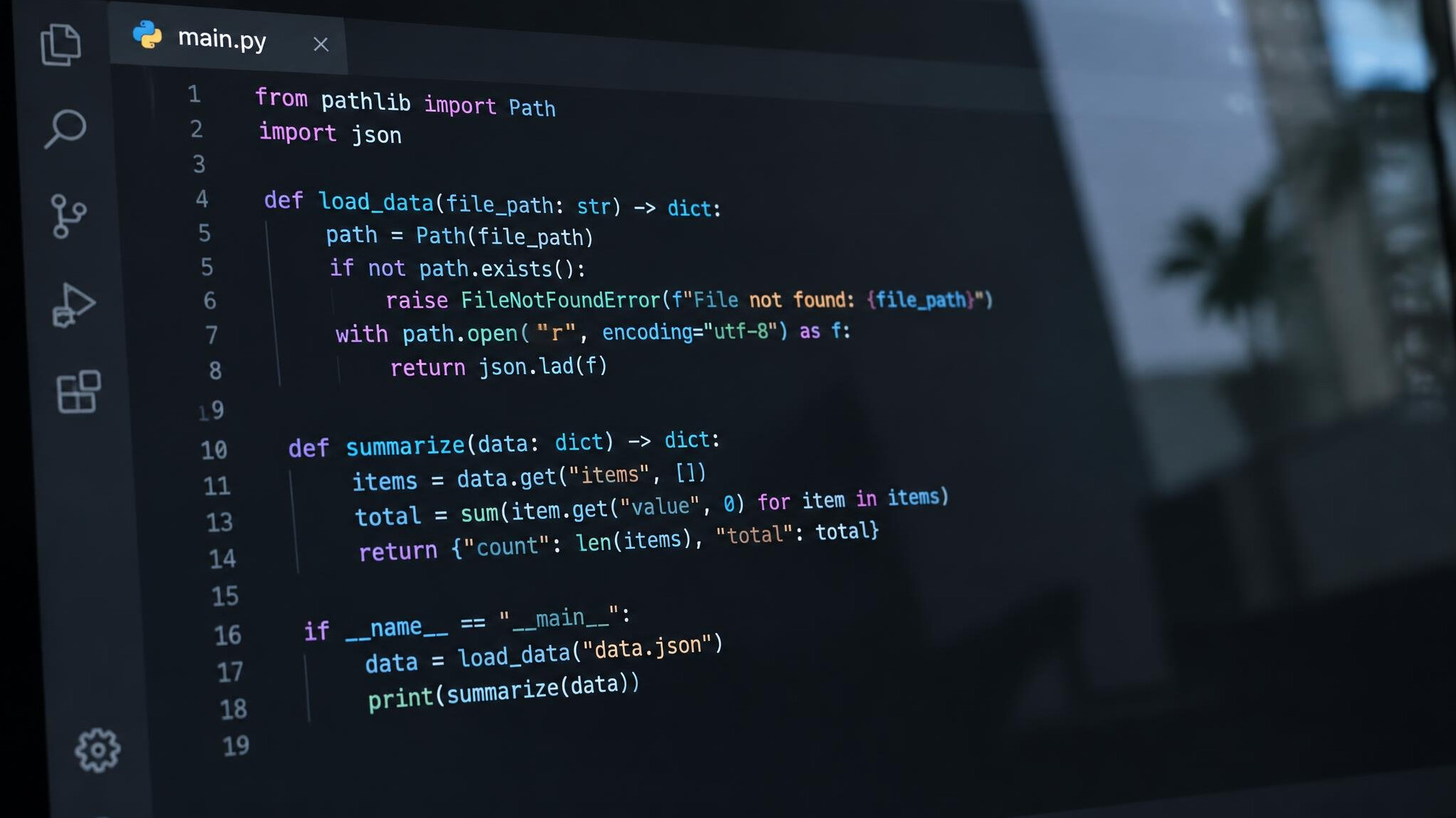 Close-up of source code on a screen