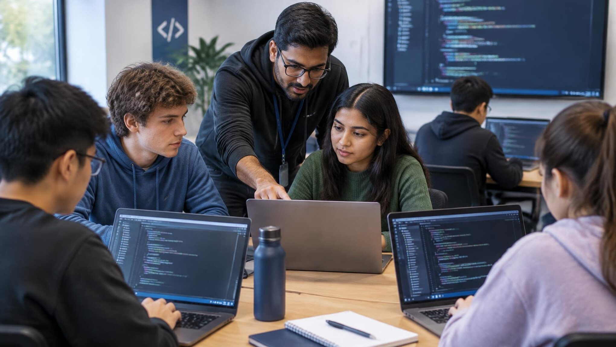 students in programming workshop